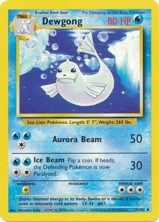 Dewgong 025/102  Base Set - Uncommon