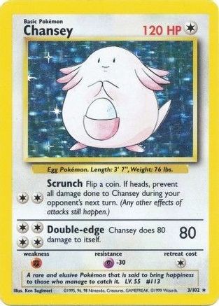 Chansey 003/102  - Holofoil Base Set - Holo Rare