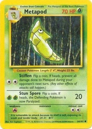 Metapod 054/102  Base Set - Common