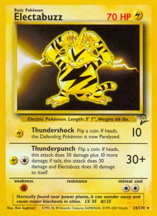 Electabuzz 024/130  Base Set 2 - Rare