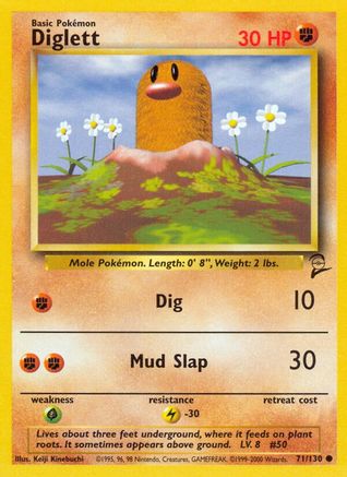 Diglett 071/130  Base Set 2 - Common