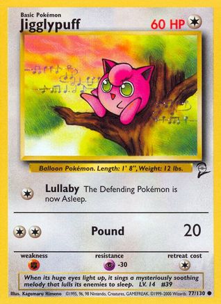 Jigglypuff 077/130  Base Set 2 - Common