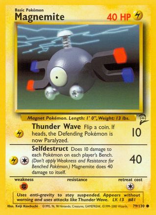 Magnemite 079/130  Base Set 2 - Common