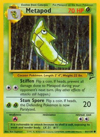 Metapod 081/130  Base Set 2 - Common
