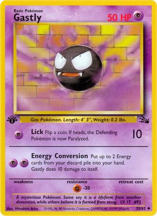 Gastly 033/62  - Unlimited Fossil - Uncommon