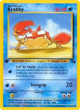Krabby 051/62  - Unlimited Fossil - Common
