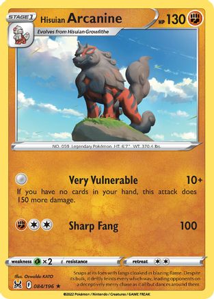 Hisuian Arcanine 084/196  Deck Exclusives - Rare