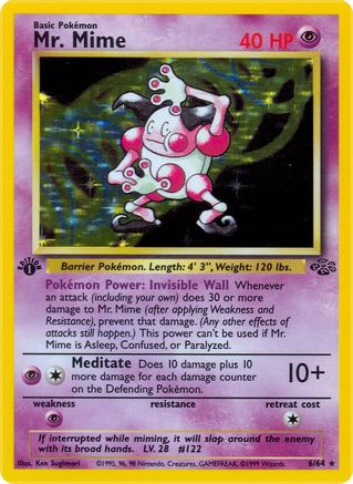 Mr. Mime (6) 006/64  - Unlimited Holofoil Jungle - Holo Rare