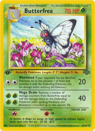 Butterfree 033/64  - 1st Edition Jungle - Uncommon