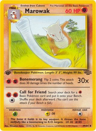 Marowak 039/64  - 1st Edition Jungle - Uncommon