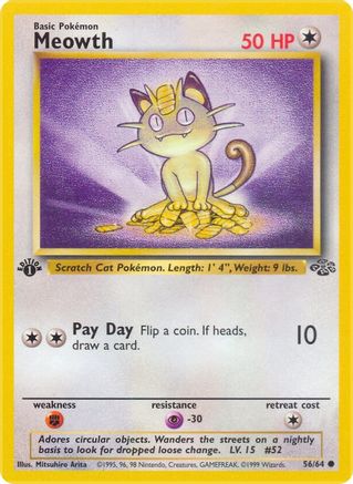 Meowth 056/64  - 1st Edition Jungle - Common