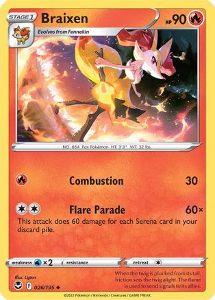 Braixen 026/195  SWSH12 Silver Tempest - Uncommon