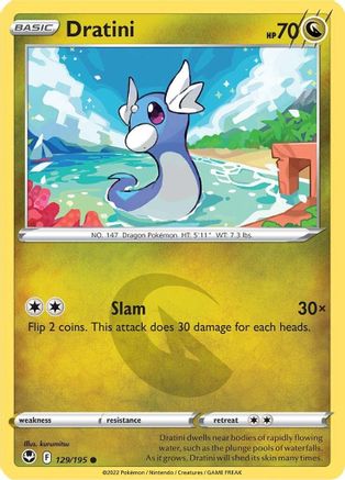 Dratini 129/195  - Reverse Holofoil SWSH12 Silver Tempest - Common