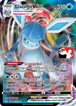 Glaceon VMAX 041  - Holofoil Prize Pack Series Cards - Ultra Rare