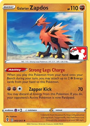 Galarian Zapdos 082  Prize Pack Series Cards - Rare