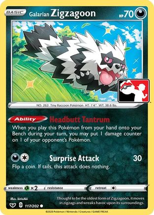 Galarian Zigzagoon 117  Prize Pack Series Cards - Common