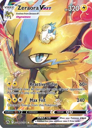 Zeraora VMAX GG42/GG70  - Holofoil Crown Zenith Galarian Gallery - Ultra Rare