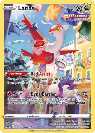 Latias GG20/GG70  - Holofoil Crown Zenith Galarian Gallery - Ultra Rare