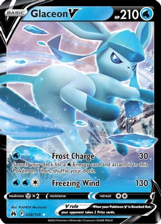 Glaceon V 038/159  - Holofoil Crown Zenith - Ultra Rare