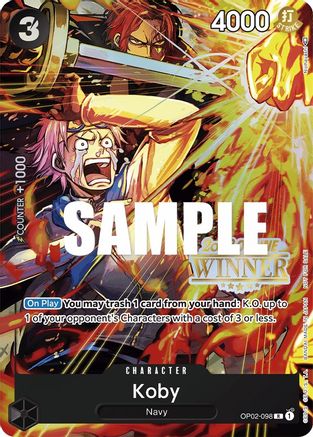 Koby (Online Regional 2023) [Winner] (OP02-098) - One Piece Promotion Cards Foil