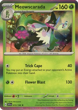 Meowscarada 015/198  - Reverse Holofoil SV01 Scarlet & Violet Base Set - Rare