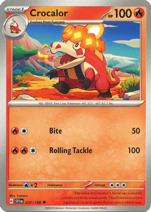 Crocalor 037/198  - Reverse Holofoil SV01 Scarlet & Violet Base Set - Uncommon