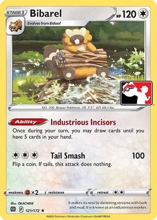 Bibarel 121/172  - Holofoil Prize Pack Series Cards - Rare