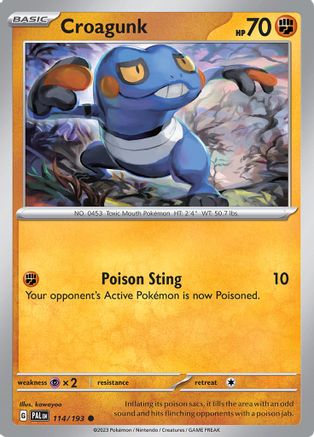 Croagunk 114/193  - Reverse Holofoil SV02 Paldea Evolved - Common