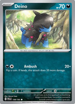 Deino 138/193  - Reverse Holofoil SV02 Paldea Evolved - Common