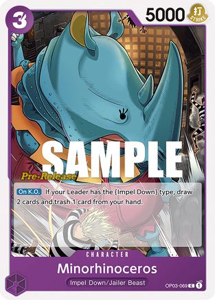 Minorhinoceros (OP03-069) - Pillars of Strength Pre-Release Cards