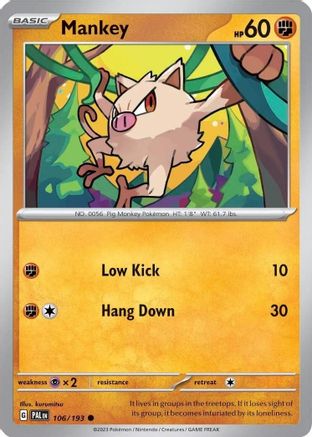 Mankey 106/193  - Holofoil Miscellaneous Cards & Products - Common
