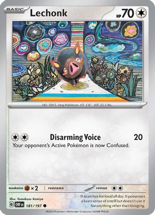 Lechonk 181/197  SV03 Obsidian Flames - Common