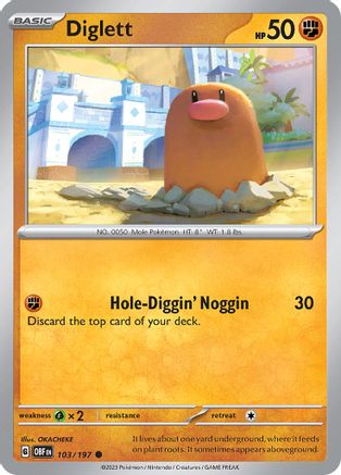 Diglett 103/197  SV03 Obsidian Flames - Common