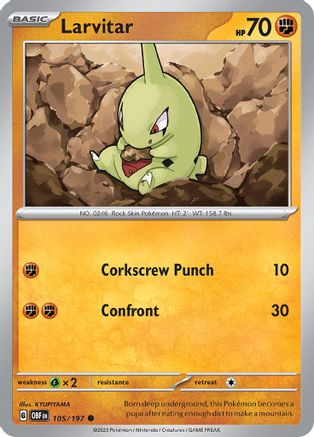 Larvitar 105/197  SV03 Obsidian Flames - Common