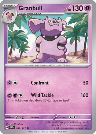 Granbull 088/197  SV03 Obsidian Flames - Uncommon