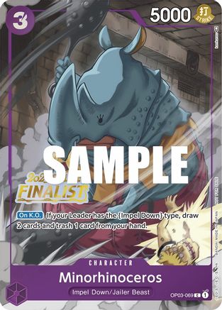 Minorhinoceros (Online Regional 2023) [Finalist] (OP03-069) - One Piece Promotion Cards Foil