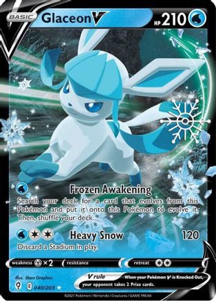 Glaceon V 040/203  - Holofoil Miscellaneous Cards & Products - Ultra Rare