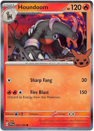 Houndoom 034/198  - Holofoil Trick or Trade BOOster Bundle 2023 - Common