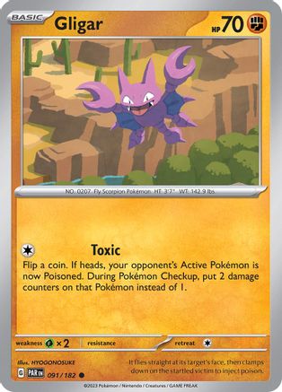 Gligar 091/182  - Reverse Holofoil SV04 Paradox Rift - Common