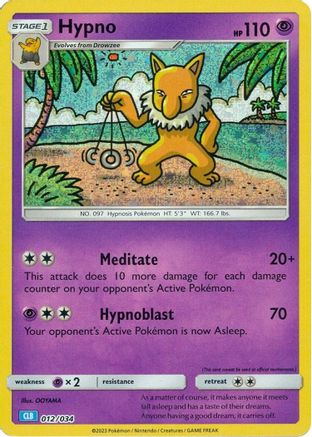 Hypno 012/034  - Holofoil Trading Card Game Classic - Classic Collection