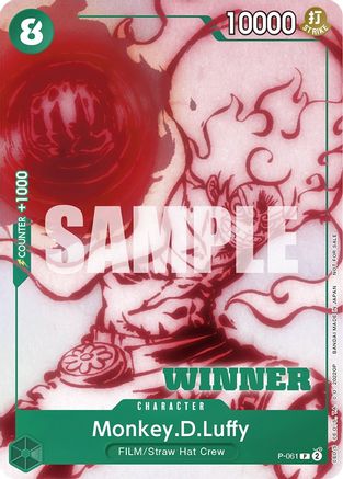 Monkey.D.Luffy (Starter Deck 11: Uta Deck Battle) [Winner] (P-061) - One Piece Promotion Cards Foil