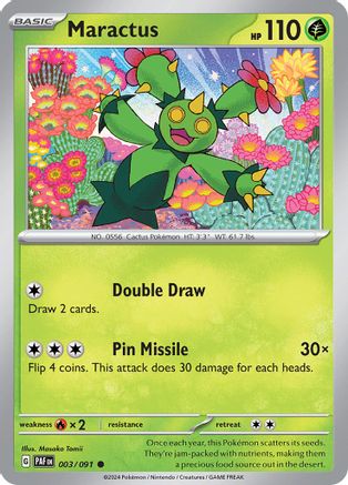 Maractus 003/091  - Reverse Holofoil SV Paldean Fates - Common