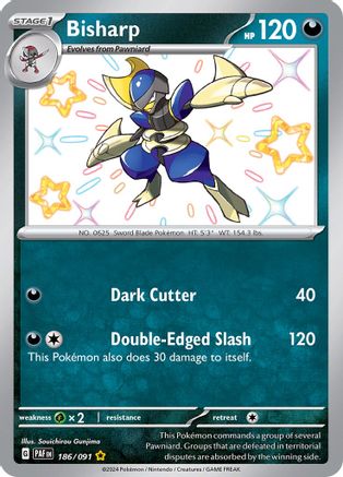 Bisharp 186/091  - Holofoil SV Paldean Fates - Shiny Rare