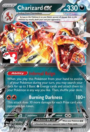 Charizard ex 125/197  - Holofoil Prize Pack Series Cards - Double Rare