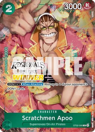 Scratchmen Apoo (Online Regional 2024) [Winner] (ST02-008) - One Piece Promotion Cards Foil
