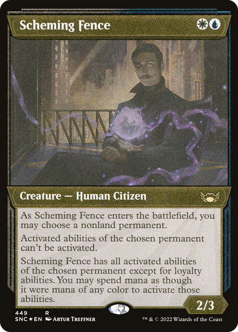 Scheming Fence (Showcase) (Foil Etched) (SNC-449) - Streets of New Capenna: (Showcase) Foil