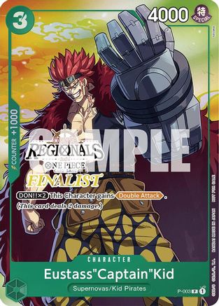 Eustass"Captain"Kid (Online Regional 2024 Vol. 2) [Finalist] (P-003) - One Piece Promotion Cards Foil
