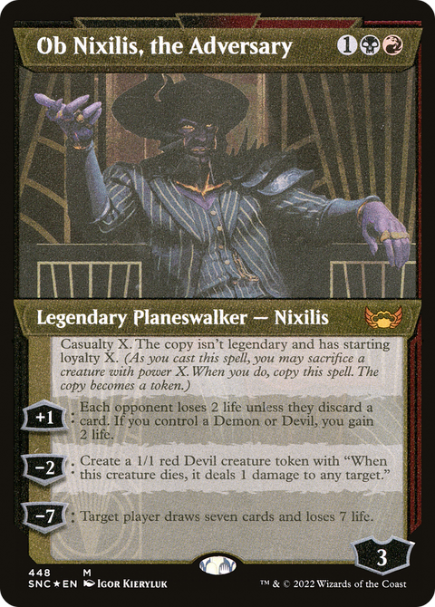 Ob Nixilis, the Adversary (Showcase) (Foil Etched) (SNC-448) - Streets of New Capenna: (Showcase) Foil