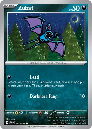Zubat 027/064  - Reverse Holofoil SV Shrouded Fable - Common