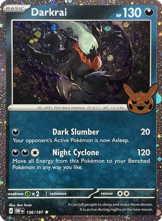 Darkrai (Cosmos Holo) 136/197  - Holofoil Trick or Trade BOOster Bundle 2024 - Holo Rare